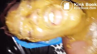 covering with shit a submissive ebony slut (2)