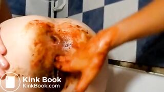 Fisting a Dirty Babe's Shitty Asshole