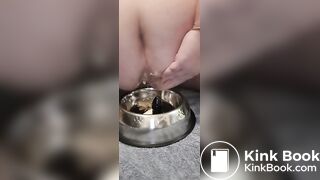 fat pig eats shitty banana