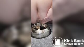 fat pig eats shitty banana