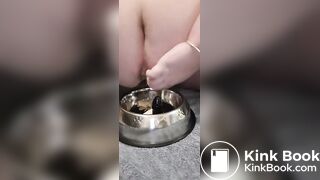 fat pig eats shitty banana