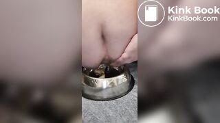 fat pig eats shitty banana