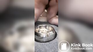 fat pig eats shitty banana