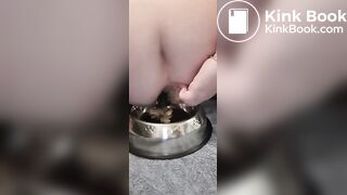 fat pig eats shitty banana