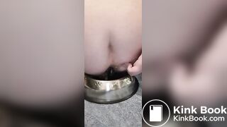 fat pig eats shitty banana