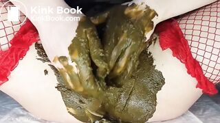 Smeared in thick shit