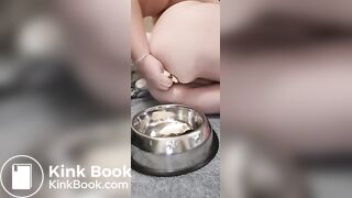 fat pig eats shitty banana