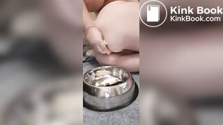 fat pig eats shitty banana