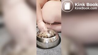 fat pig eats shitty banana