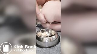 fat pig eats shitty banana