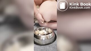 fat pig eats shitty banana