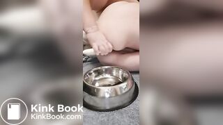 fat pig eats shitty banana