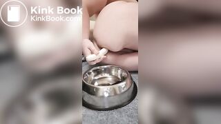 fat pig eats shitty banana