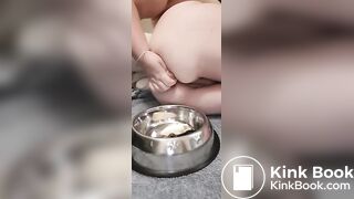 fat pig eats shitty banana