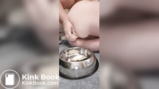 fat pig eats shitty banana