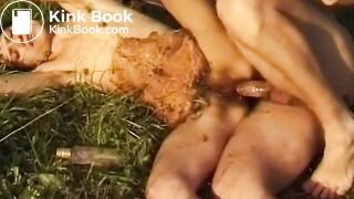 Couple in Scat Fuck Picnic w Shitty Cock Sucking