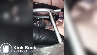 Masked pig gets his young master shit
