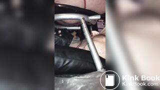 Masked pig gets his young master shit