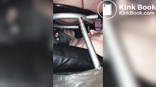 Masked pig gets his young master shit