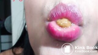 Young slut shitting with balls and taste