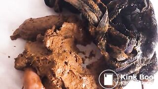 Stuffing panties in shitty asshole