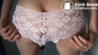 Panty poop and piss in lace panties