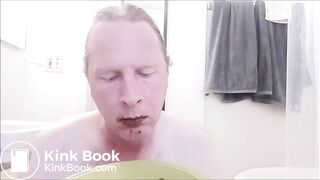Amateur eating messy plate of shit
