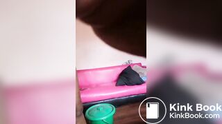 Solo ebony hairy mom scat piss and pee