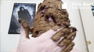 big shitpile on amateur face