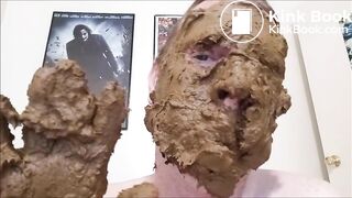 big shitpile on amateur face