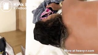 Pretty Latina Sucks Shit Off Filthy Cock