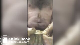 dirty slave play scat with a condom