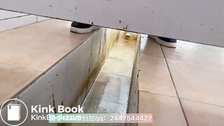 The girl defecated heavily in the toilet 2