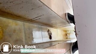 The girl defecated heavily in the toilet 2