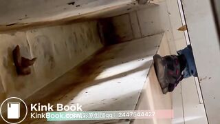 The girl defecated heavily in the toilet 2