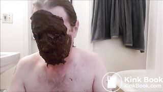 amateur smears huge shit on face