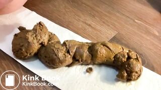 Gay man with shaved asshole and ball pooping - Gay Scat Group