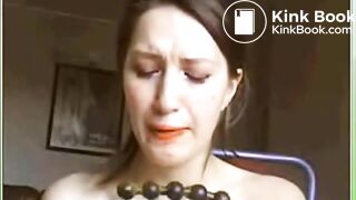 Whore Cleans Dirty Anal Beads