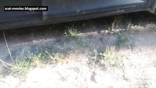 Shitfaced Babe Sucks Shitty Cock Outside