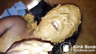 covering with shit a submissive ebony slut (1)