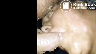 Fat Crazy Babe Sucks Shit Covered Cock in Scat