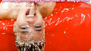 Cute cam teen puke fountains over her face part 2