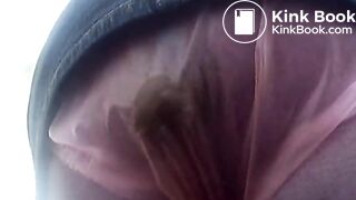 Pink plastic pants poop