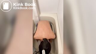 Asian guy tried to puke, but failed