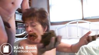 Old Skank Eats Shit & Sucks Shitty Cock with L