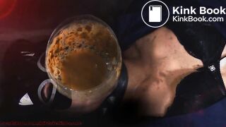 filthy slut swallows cocktail from pee and shit