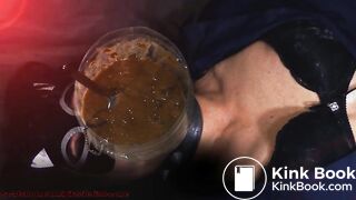 filthy slut swallows cocktail from pee and shit