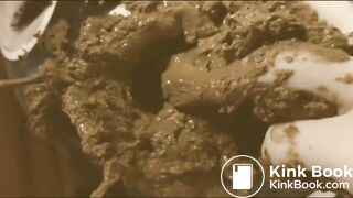 spider-gagged mouth full of creamy poo