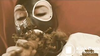 spider-gagged mouth full of creamy poo