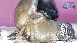 Scat Slag Pushes Shit Out  of  Her Asshole and Cun
